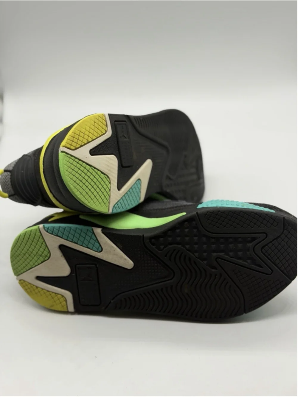 New Puma RS-X Highlighter JR Gray Black Multi Sneakers US 6.5 385934-02